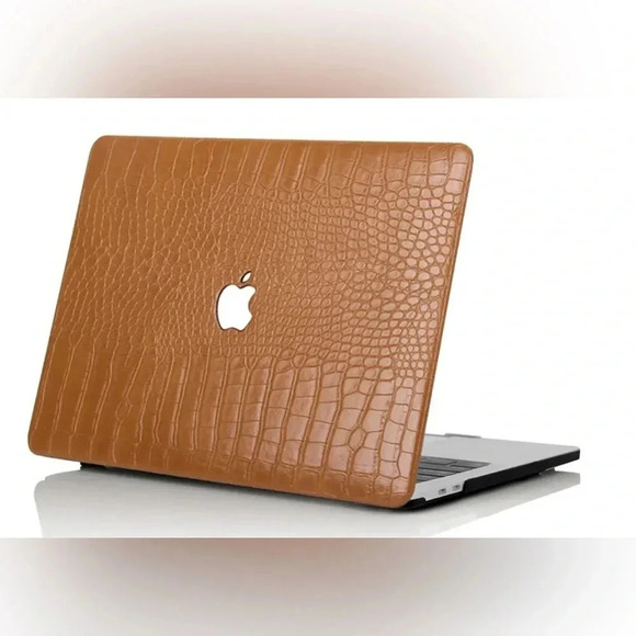 MacBook 14” Faux Crocodile Hard Case Chestnut Color Case - NWT - Picture 1 of 5